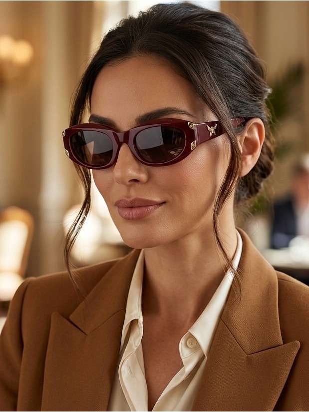 New Mcm Mw0006 69a Burgundy Oval Sunglasses Authentic